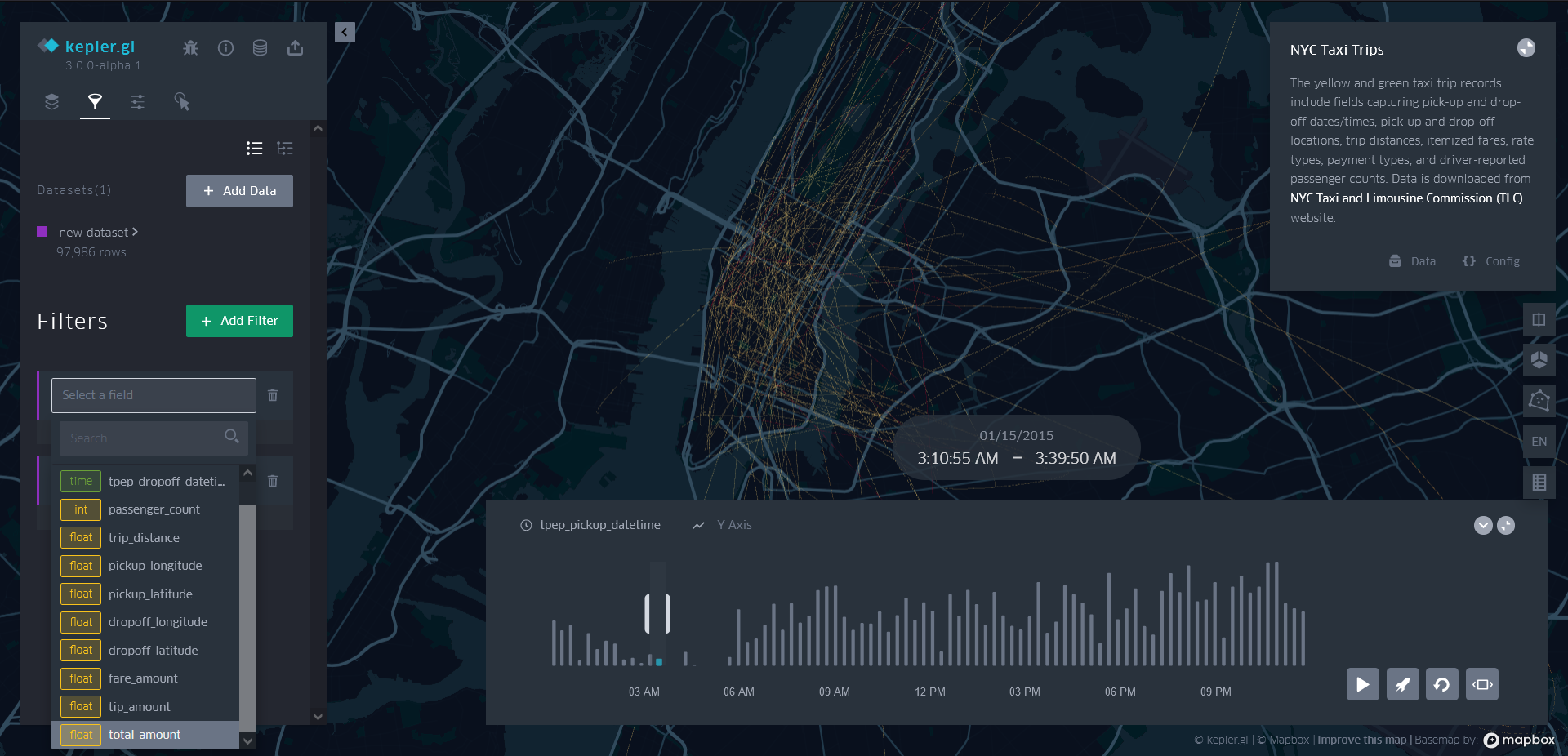 How to filter based non-spatial data attributes in Kepler